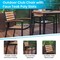 Flash Furniture 5 Piece Faux Teak Patio Set with 4 Stack Chairs XU-DG-304860064-GG - alternate 3